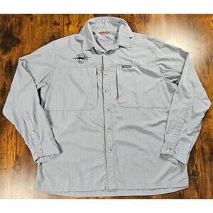 Simms Guide Series Shirt Men Grey Button Up Fisherman Outdoors Size Extra Large